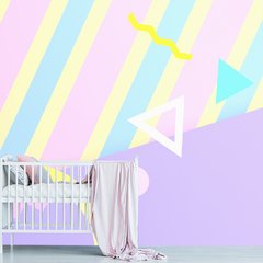 Papel de Parede Adesivo Infantil Abstrato Geométrico Bebe Quarto - 494pc