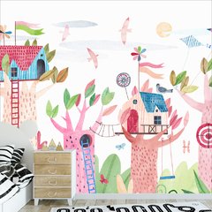 Papel de Parede Adesivo Infantil Árvores Natureza Bebe Quarto - 499pc