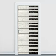 Adesivo Decorativo de Porta - Teclado - Música - 502cnpt