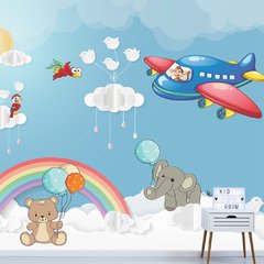 Papel de Parede Adesivo Infantil Animais Céu Bebe Quarto - 508pc