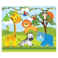 Papel de Parede Adesivo Infantil Safari Floresta Bebe Quarto - 512pc na internet