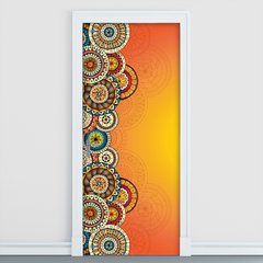 Adesivo Decorativo de Porta - Mandalas - Flores - 522cnpt