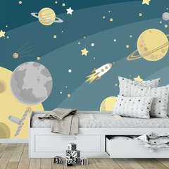 Papel de Parede Adesivo Infantil Espaço Bebe Quarto - 524pc