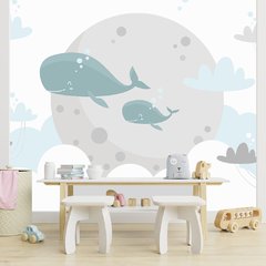 Papel de Parede Adesivo Infantil Baleia Bebe Quarto - 527pc