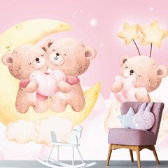Papel de Parede Adesivo Infantil Ursinhos Bebe Quarto Menina - 533pc