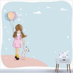 Papel de Parede Adesivo Infantil Balão Bebe Quarto Menina - 534pc