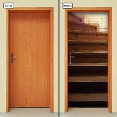 Adesivo Decorativo de Porta - Escada de Madeira - 557cnpt - comprar online
