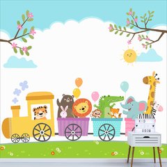 Papel de Parede Adesivo Infantil Animais Circo Bebe Quarto - 568pc