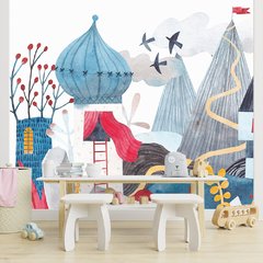 Papel de Parede Adesivo Infantil Paisagem Bebe Quarto Menino - 569pc