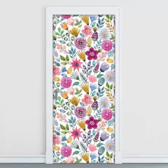 Adesivo Decorativo de Porta - Flores - 571cnpt