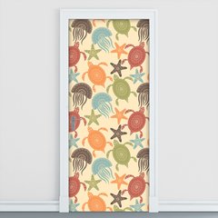Adesivo Decorativo de Porta - Animais Marinhos - 574cnpt