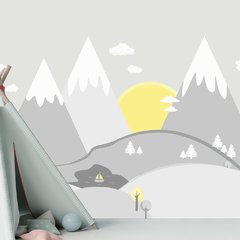 Papel de Parede Adesivo Infantil Montanhas Bebe Quarto - 603pc