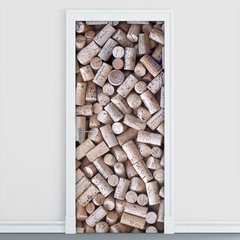 Adesivo Decorativo de Porta - Rolhas de Vinho - 612cnpt