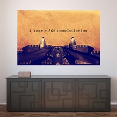 Painel Adesivo de Parede - Máquina de Escrever - 613pn