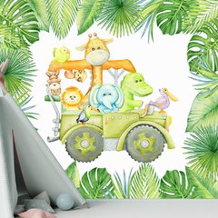 Papel de Parede Adesivo Infantil Safari Animais Bebe Quarto - 614pc
