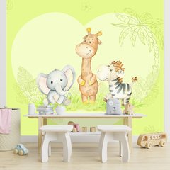 Papel de Parede Adesivo Infantil Safari Animais Quarto Menino Menina - 631pc