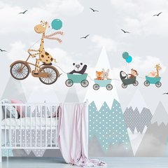 Papel de Parede Adesivo Infantil Safari Quarto Menino - 647pc