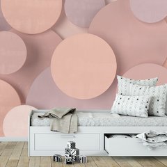 Papel de Parede Adesivo Infantil Geométrico Bolas Quarto Menina - 660pc