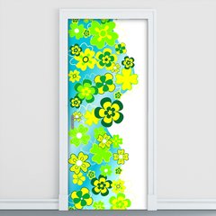 Adesivo Decorativo de Porta - Flores - 673cnpt