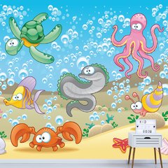 Papel de Parede Adesivo Infantil Fundo do Mar Quarto Criança - 673pc