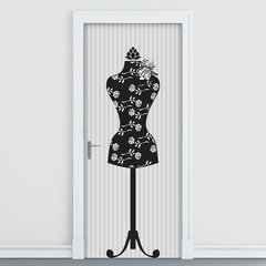 Adesivo Decorativo de Porta - Manequim De Costura - 678cnpt