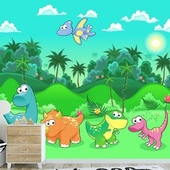 Papel de Parede Adesivo Infantil Dinossauros Quarto Criança - 680pc