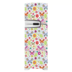 Adesivo Decorativo de Geladeira - Borboletas e Flores - 695gel
