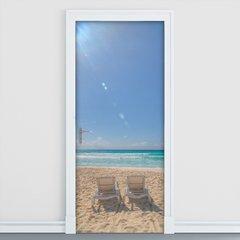 Adesivo Decorativo de Porta - Praia - 732cnpt