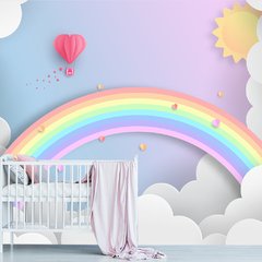 Papel de Parede Adesivo Infantil Arco-íris Quarto Bebe - 734pc