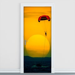 Adesivo Decorativo de Porta - Paraquedas - Praia - 745cnpt
