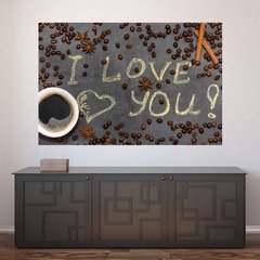 Painel Adesivo de Parede - Amor - Café - 757pn