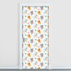 Adesivo Decorativo de Porta - Gatinhos - Gatos - 778cnpt