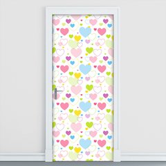 Adesivo Decorativo de Porta - Corações - 780cnpt