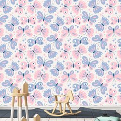 Papel de Parede Adesivo Infantil Borboletas Quarto Menina - 787pc