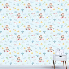 Papel de Parede Adesivo Infantil Aviador Avião Quarto Menino - 790pc