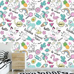 Papel de Parede Adesivo Infantil Animais Quarto Menina - 794pc