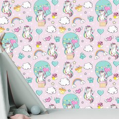 Papel de Parede Adesivo Infantil Unicórnios Quarto Menina - 796pc