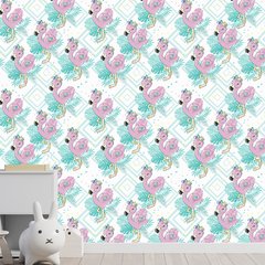 Papel de Parede Adesivo Infantil Flamingos Quarto Menina - 797pc