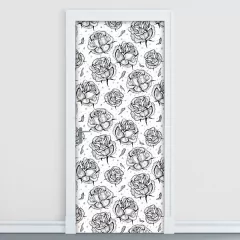 Adesivo Decorativo de Porta - Rosas - Flores - 801cnpt