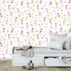 Papel de Parede Adesivo Infantil Bailarinas Quarto Menina - 801pc