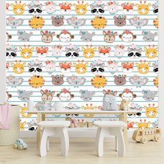 Papel de Parede Adesivo Infantil Safari Quarto Menina - 803pc