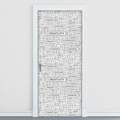 Adesivo Decorativo de Porta - Criatividade - Palavras - 893cnpt