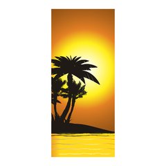 Adesivo Decorativo de Porta - Coqueiro - Pôr do Sol - 900cnpt na internet