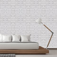 Papel de Parede Adesivo 3 Metros - Tijolos Cinza - Revestimento - 902ppp - comprar online