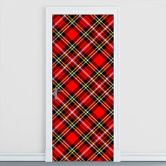 Adesivo Decorativo de Porta - Tecido Xadrez - 906cnpt