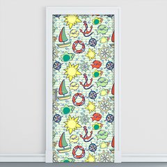 Adesivo Decorativo de Porta - Infantil - Marítimo - 907cnpt
