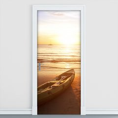 Adesivo Decorativo de Porta - Barco - Praia - 948cnpt