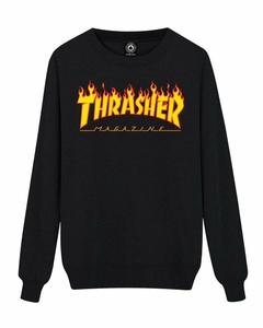 THRASHER FLAME NEGRO CREWNECK (SWETHR020)