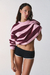 PRE-ORDER – BUZO OVER RAYAS ROSA Y BORDO - ITA BKNS