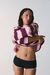 PRE-ORDER – BUZO OVER RAYAS ROSA Y BORDO - buy online